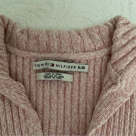 TOMMY HILFIGER KNITTED PINK SWEATER, SIZE: L - Picture 5 of 11
